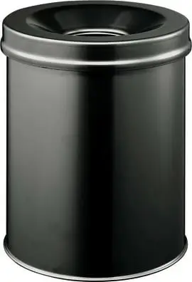 Kosh mbeturinash Durable 3305-01, 15L, rrumbullakët, çelik, kapak alumini, e zezë