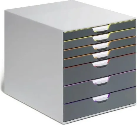 Konteiner zyre Durable 7607-27, 7 sirtarë, gri - 3