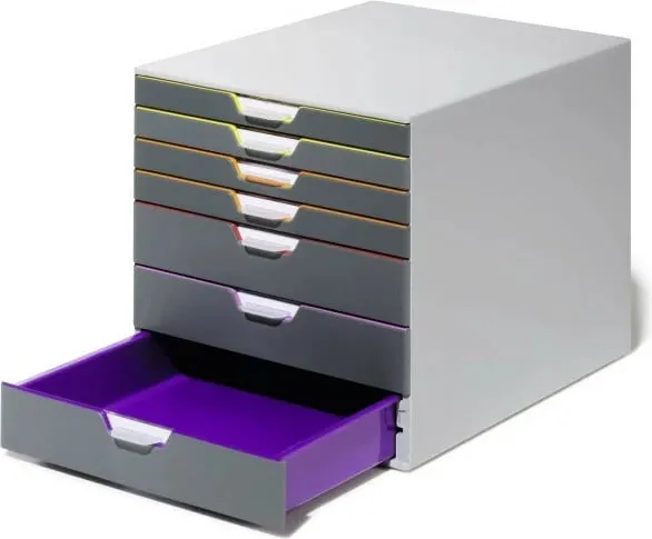 Konteiner zyre Durable 7607-27, 7 sirtarë, gri - 7