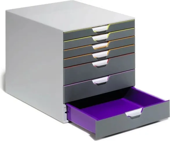 Konteiner zyre Durable 7607-27, 7 sirtarë, gri - 8