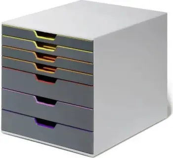 Konteiner zyre Durable 7607-27, 7 sirtarë, gri