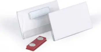 Badge magnetik Durable 40x75mm, PVC, transparent, 25 copë