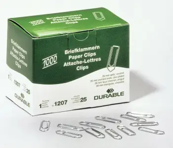Kapëse letre Durable, 26 mm, 1000 copë të galvanizuara
