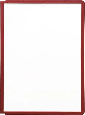 Panel informativ A4 Durable Sherpa, multifunksion, kuadër i kuq, PP, 322 × 235 × 5 mm