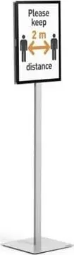 Stendë dyshemeje Durable FLOOR STAND A3 INFO STAND BASIC, panel dyanshëm, ngjyrë antracit