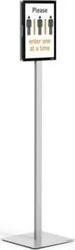 Stativ dyshemeje Durable FLOOR STAND A4 INFO STAND BASIC, formati A4, rrotullues, antracit - 1