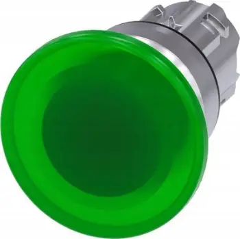 Buton kërpudhë i ndriçuar Siemens 3SU1051-1BD40-0AA0, 22mm, 40mm, i gjelbër
