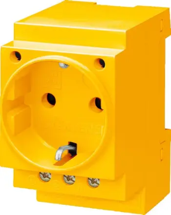Prizë modulare Siemens 5TE6810, Schuko 2P+E, 16A 230V, e verdhë