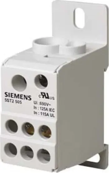 Bllok shpërndarës Siemens 5ST2505, 125A, 1P 690V, për shinë DIN