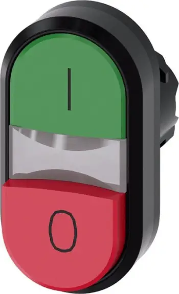 Buton i dyfishtë i ndriçuar Siemens 3SU1001-3BB42-0AK0, 22mm, IP69K, jeshil dhe i kuq
