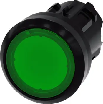 Buton i ndriçuar Siemens 3SU1001-0AB40-0AA0, 22mm, i rrumbullakët, jeshil