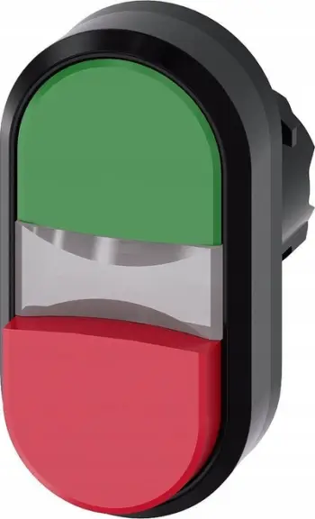 Buton i dyfishtë Siemens 3SU1000-3BB42-0AA0, 22mm, plastik, jeshile e kuqe