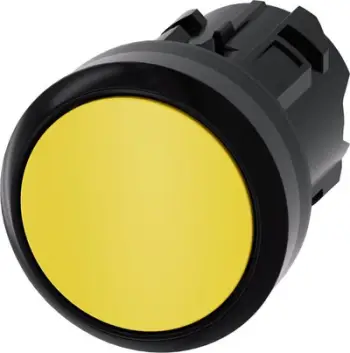 Buton komandues Siemens 3SU1000-0AB30-0AA0, 22mm, rikthim vetjak, i verdhë