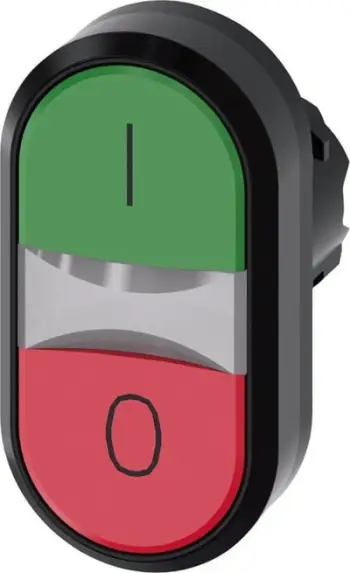 Buton i dyfishtë i ndriçuar Siemens Sirius ACT 3SU1001-3AB42-0AK0, 22mm, plastik, jeshil dhe i kuq