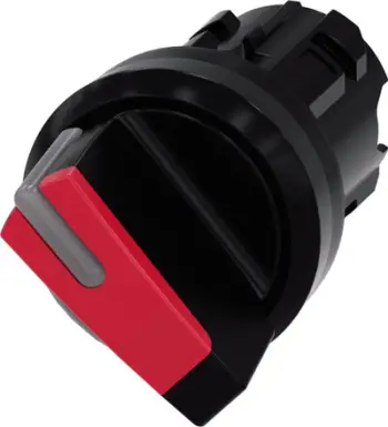 Çelës komandues Siemens 3SU1002-2BF20-0AA0, 22mm, me ndriçim, plastik, zi e kuqe
