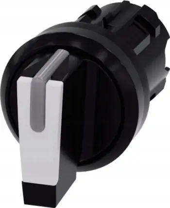 Aktuator çelësi me 3 pozicione Siemens 3SU1002-2BM60-0AA0, montim 22mm, IP68, i bardhë i zi