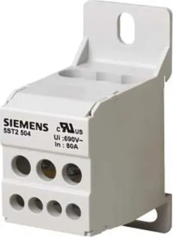 Bllok shpërndarës Siemens 5ST2504, 80A, 1P, për shinë DIN