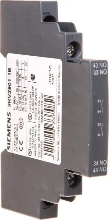 Kontaktor ndihmës anësor Siemens 3RV2901-1B, 2NO, 4A 230V AC