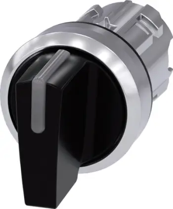 Çelës komandues Siemens 3SU1052-2BL10-0AA0, 22mm, 3 pozicione, metalik i zi
