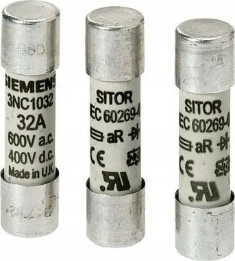 Siguresë cilindrike Siemens SITOR 3NC1020, 20A, 600VAC 400VDC