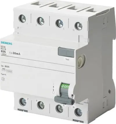 Ndërprerës diferencial Siemens, 4P, 40A 100mA AC - 1