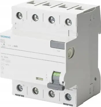 Ndërprerës diferencial Siemens SENTRON Type A, 25A 3+N, 30mA, 400V
