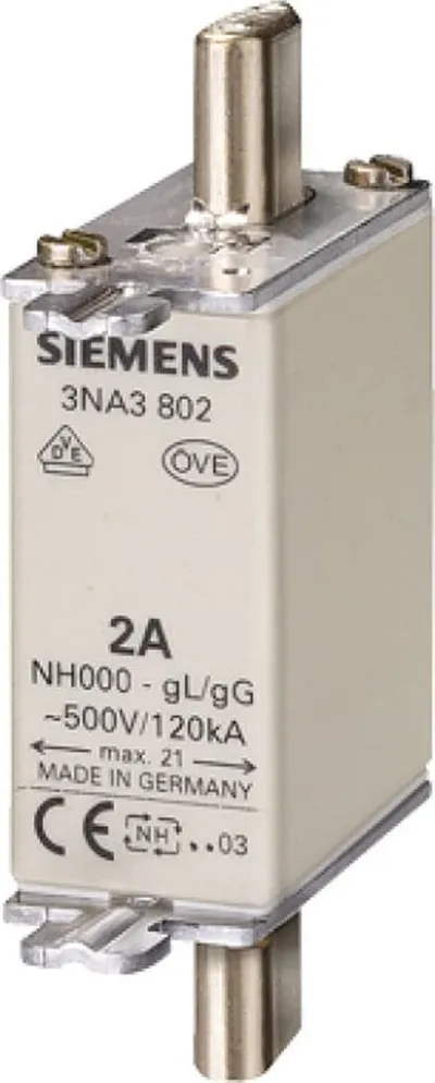 Siguresë NH Siemens 3NA3824, 80A gG, 500V, standarde - 1