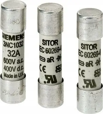 Siguresë cilindrike Siemens SITOR 3NC1032, 32A, 600VAC 400VDC