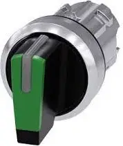Ndërprerës me 3 pozicione Siemens IO-II, 22 mm, i gjelbër