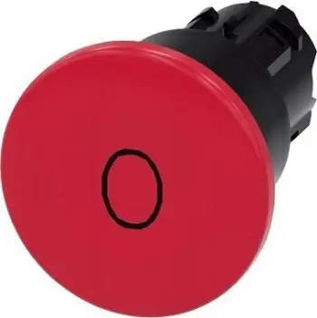 Buton kërpudhë sigurie Siemens 3SU1000-1BA20-0AD0, 22 mm, 40 mm, i kuq