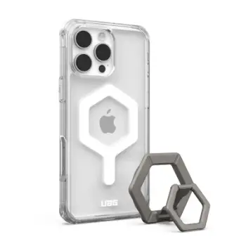 Set aksesorë UAG Plyo MagSafe me ring stand për iPhone 16 Pro Max, Ice White Titanium