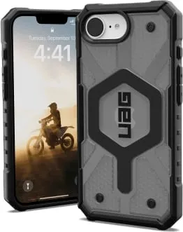 Mbështjellës UAG Pathfinder Clear MagSafe për iPhone 16e, Gri/Ezezë - 1