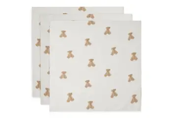 Mbulesa te holla muslin 70x70cm Teddy Bear - 3 Pack