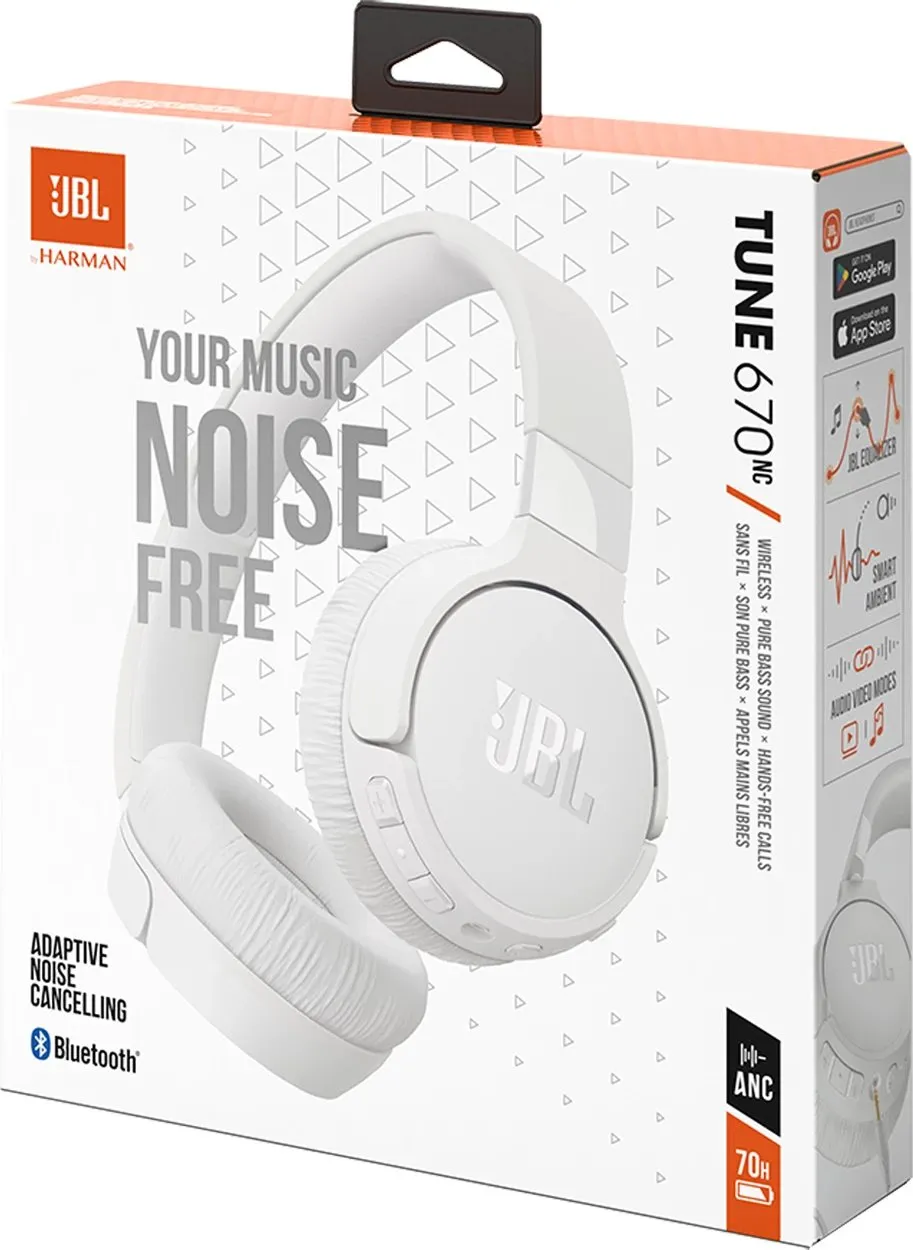 Kufje JBL Tune 670 NC, të bardha - 12