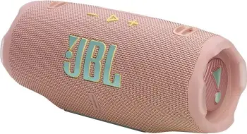 Altoparlant portativ stereo, JBL, Charge 6 (JBLCHARGE6PINK), AI Sound Boost, Auracast multi-speaker, deri 28 orë bateri, rozë