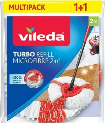 Leckë për shtupë 2 në1 Vileda Turbo, e bardhë