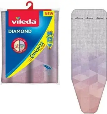 Mbulesë dërrase hekurosjeje Vileda Diamond, sistem Quick Fix, shtresë titan, gri