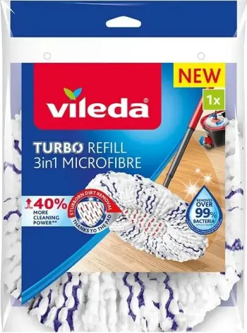 Kokë shtupe për pastrim Vileda Turbo 3në1, e bardhë