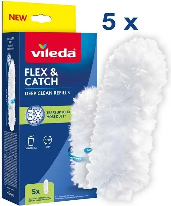 Mbushje për fshesë dore Vileda Flex&Catch, 5 copë, Bardhë - 1