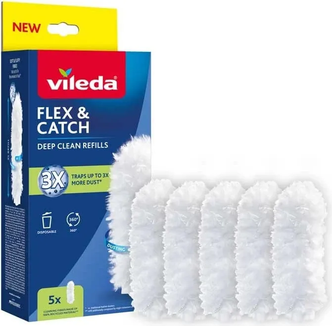Mbushje për fshesë dore Vileda Flex&Catch, 5 copë, Bardhë - 2