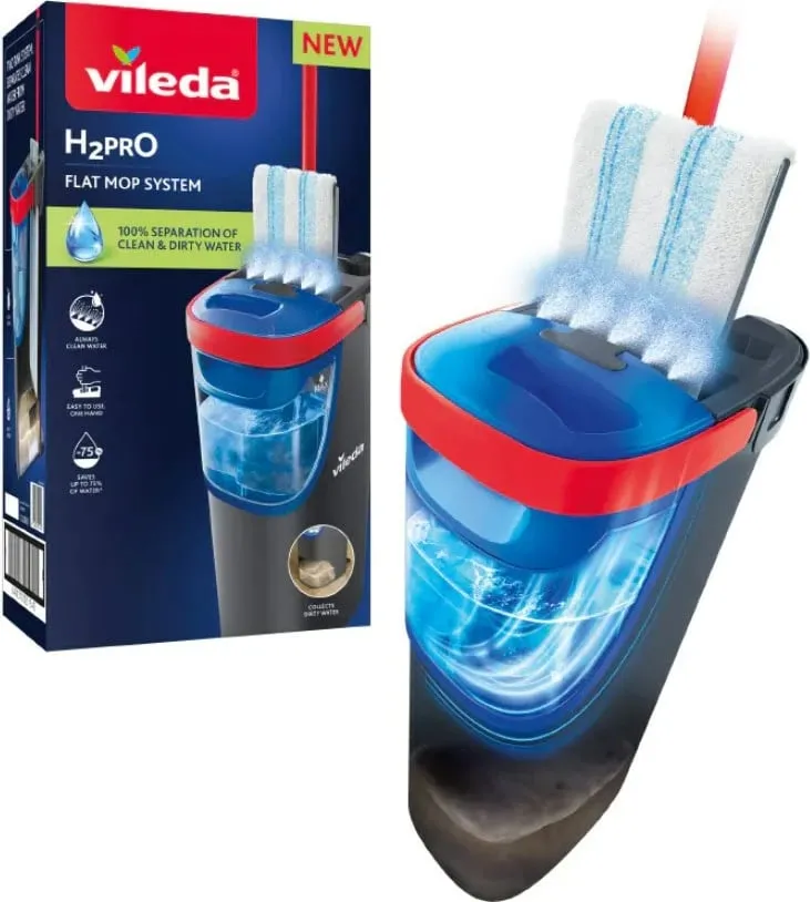 Mop i sheshtë Vileda H2prO, mikrofibër, i zi - 2