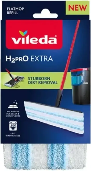 Mop zëvendësues Vileda H2Pro Flat, mikrofibër, i bardhë