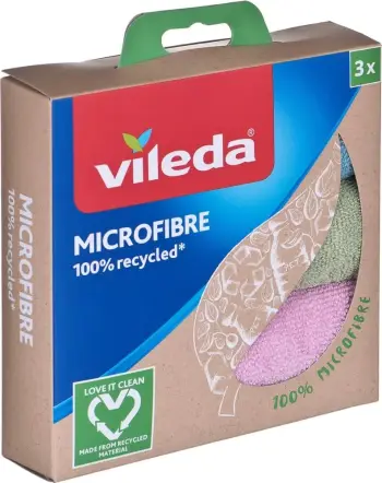 Leckë mikrofibër Vileda, e riciklueshme, 3 copë