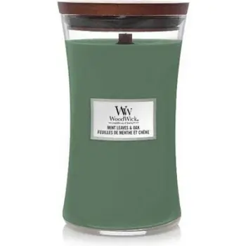 Qiri aromatik WoodWick Mint Leaves & Oak, 609.5 g