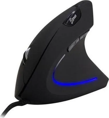 Maus Inter-Tech KM-206, me kabllo, USB, i zi dhe i kaltërt - 2