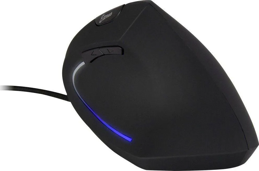 Maus Inter-Tech KM-206, me kabllo, USB, i zi dhe i kaltërt - 3