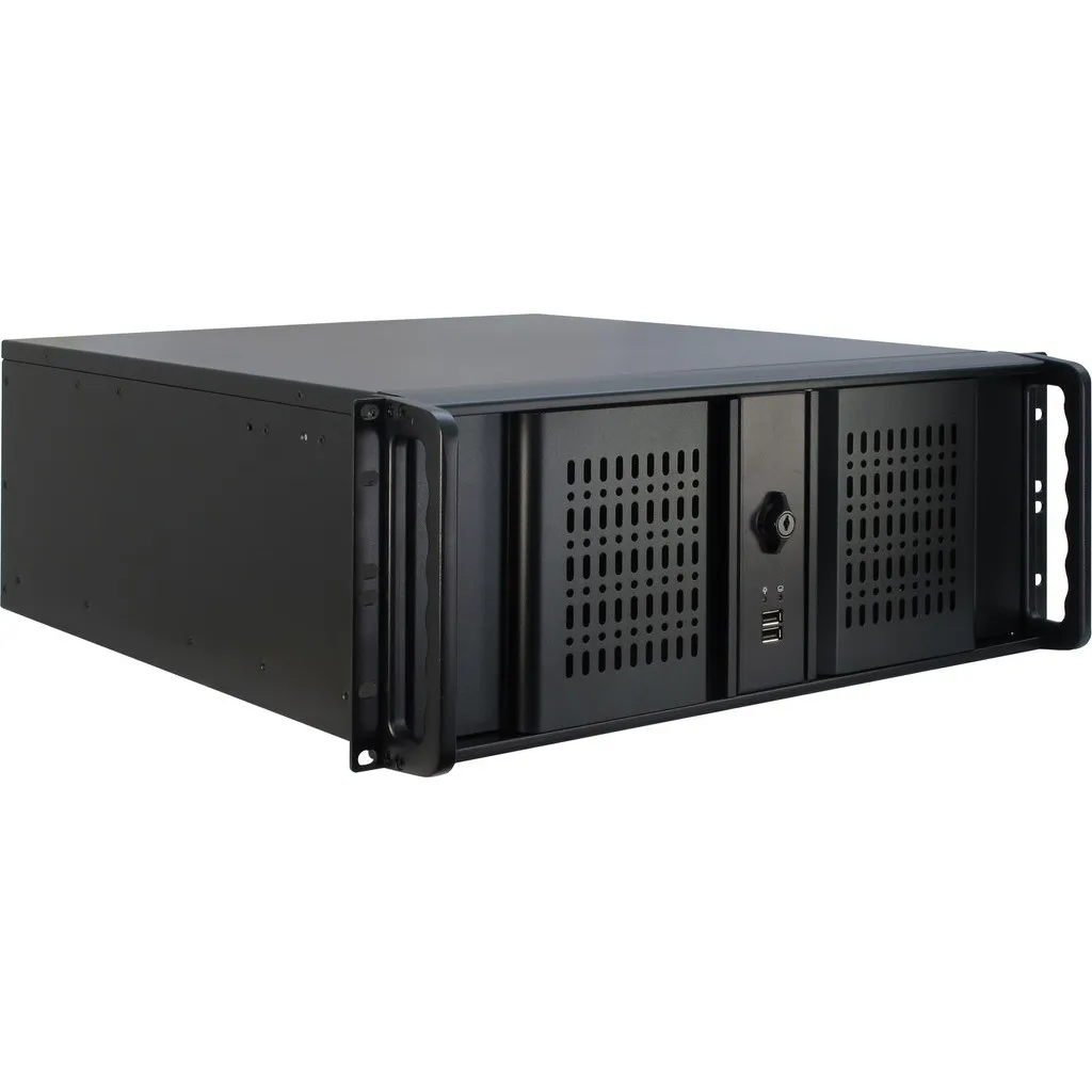 Kasë server Inter-Tech 4U-4098-S, Rack, ATX, micro ATX, Mini-ITX, e zezë - 1