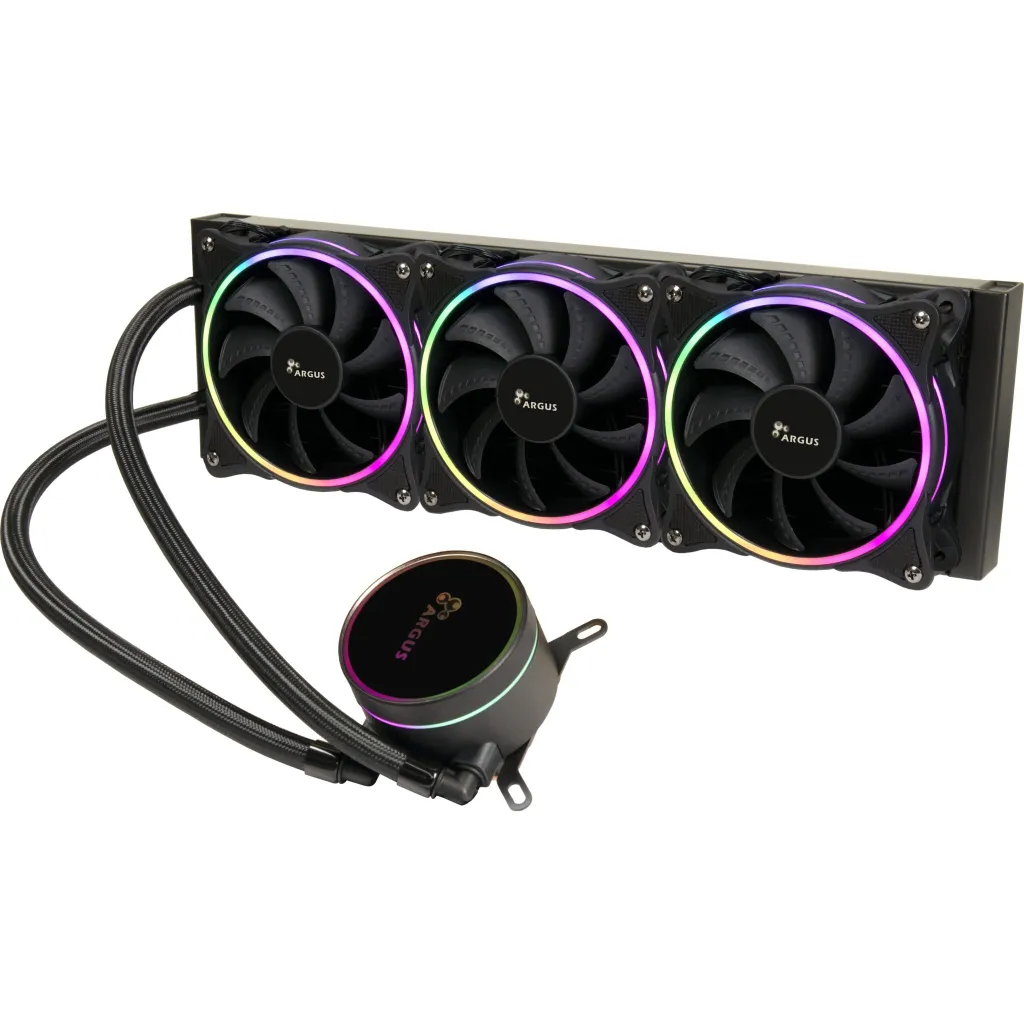 Kasë ftohëse uji Inter-Tech Argus Iceman LC-360 RGB, 3x120mm, RGB, e zezë - 1