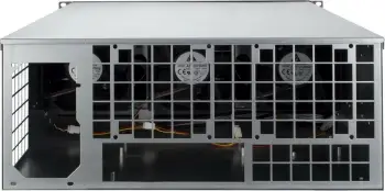 Kasë Inter-Tech 4W2 Mining-Rack 4HE, rack 19 inç, industriale, e zezë/argjendtë