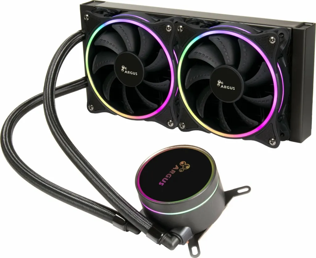 Kasë uji Inter-Tech Argus Iceman LC-240 RGB, 240mm, LED RGB, e zezë - 1